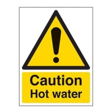 CAUTION - VERY HOT WATER SIGN - VINYL (SELF ADHESIVE) - SING