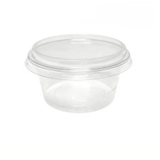4OZ CLEAR PLASTIC POTS & LIDS FOR DIP - BOX